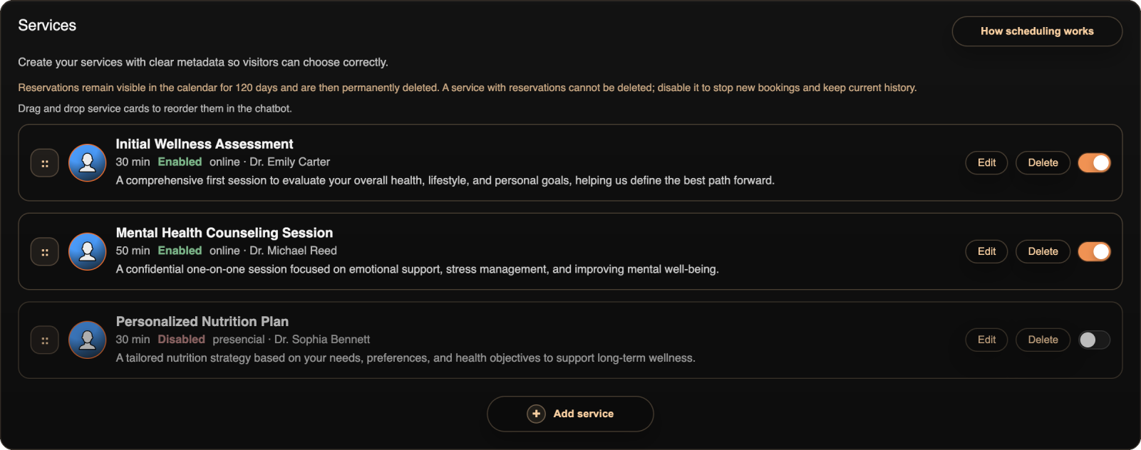 Appointment Booking services preview